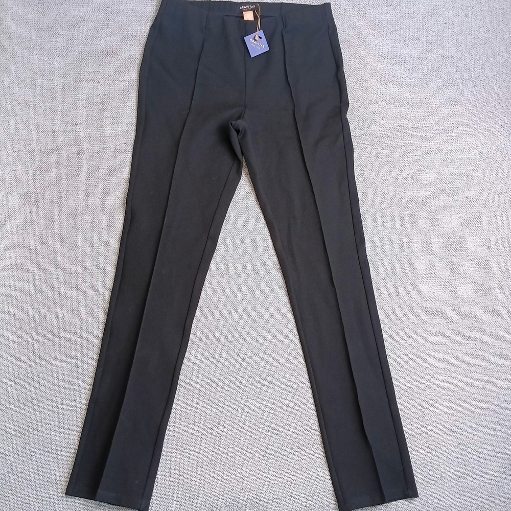 Gravitas New York Achiever Pants Womens M Black NWT Pintuck Straight Trousers